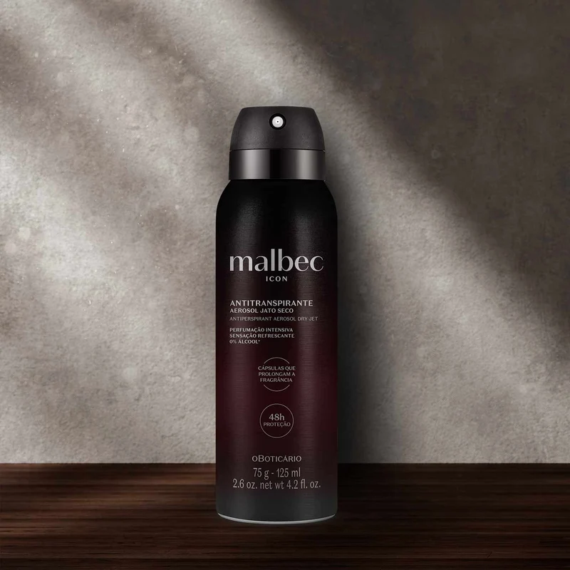 DESODORANTE ANTITRANSPIRANTE AEROSOL MALBEC ICON, 75g