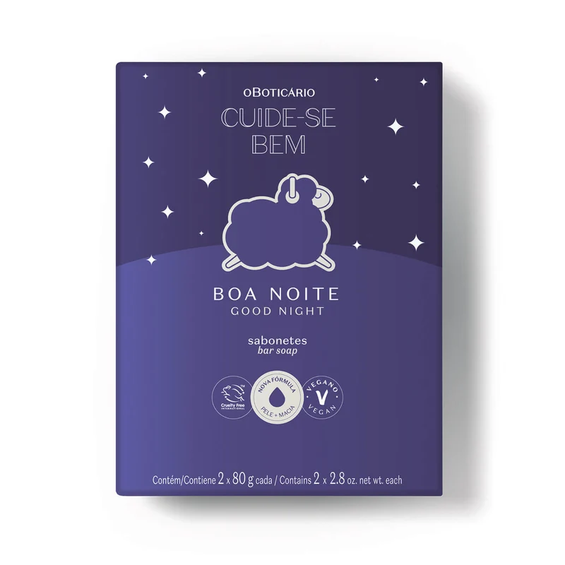 Jabón En Barra Dúo Boa Noite 2X80G Cuide-Se Bem
