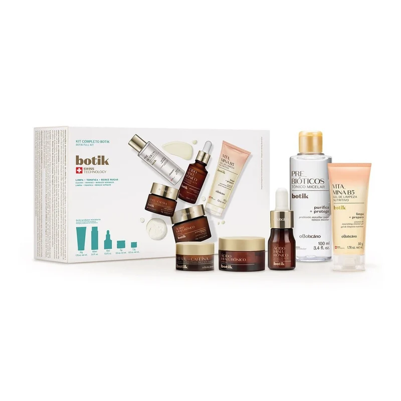 Kit de Cuidado Facial Completo Botik con Ácido Hialurónico 10ml.