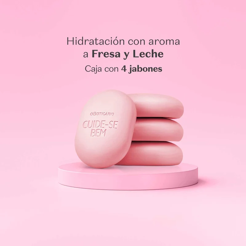 Jabones corporales en Barra fresa & leche 4x80g CUIDE-SEBEM