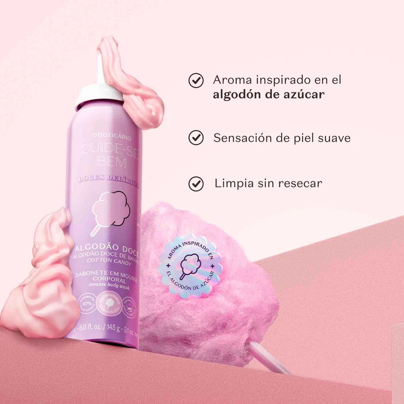 Jabón corporal en mouse dulces delirios 150 ml