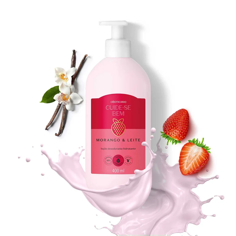 Loción Desodorante Hidratante Cuide-se Bem Morango & Leite 400ml