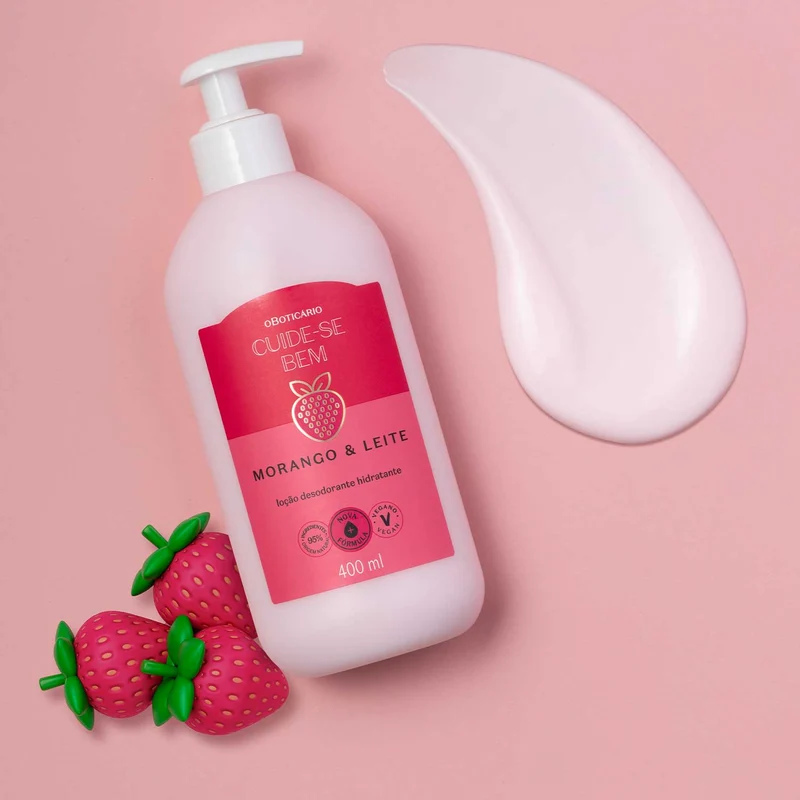 Loción Desodorante Hidratante Cuide-se Bem Morango & Leite 400ml