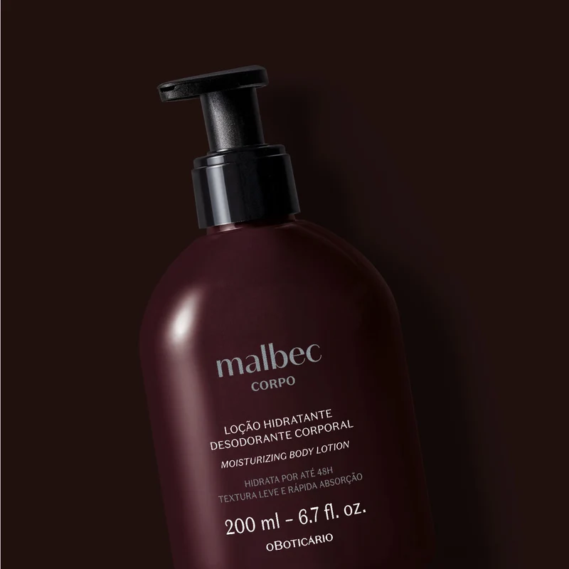 Loción hidratante corporal masculina 200 ml Malbec Club