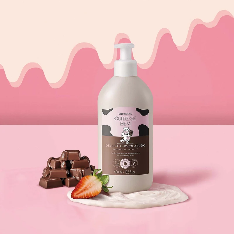 Loción Hidratante Corporal Deleite Chocolatudo 400Ml Cuide-Se Bem