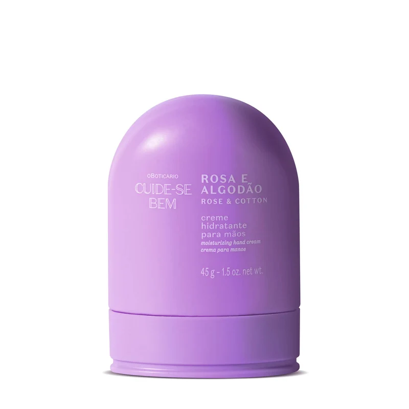 Crema hidratante de manos rosa y algodón 45 Cuide-Se-Bem