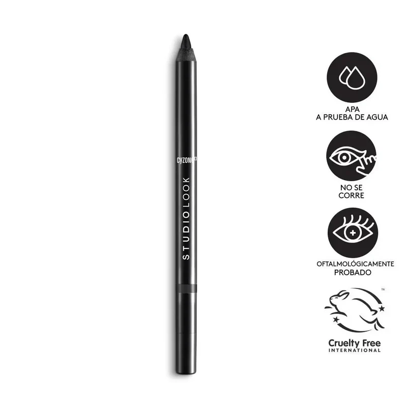 Lápiz Delineador De Ojos En Gel Studio Look Black Cat Cyzone, 1.2g