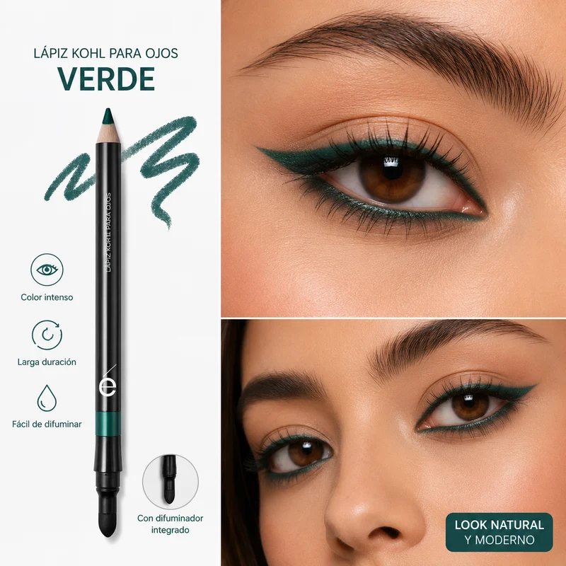Lápiz para Ojos con Difuminador Verde Creativo Kohl Ésika 1.1 g