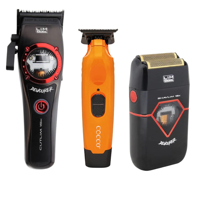 Cutlim Devourer Clipper + Cocco Hyper Veloce Trimmer + Shavlim Devourer Shaver