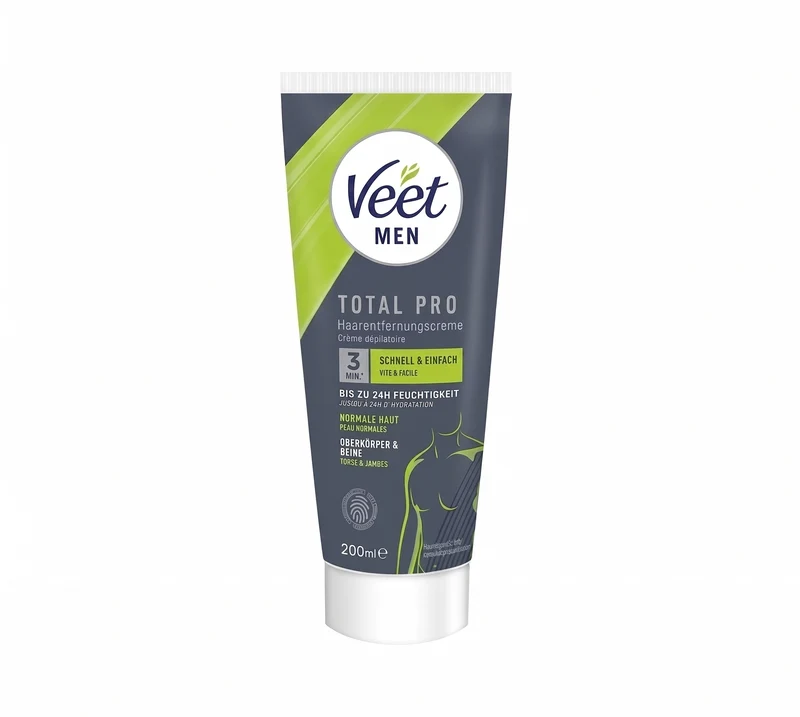 Veet Men Total Pro Crema Depilatoria Pecho y Cuerpo Pieles Normales 200 ml