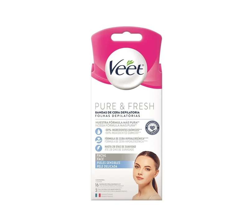 Veet Pure Bandas de Cera Depilatoria Faciales