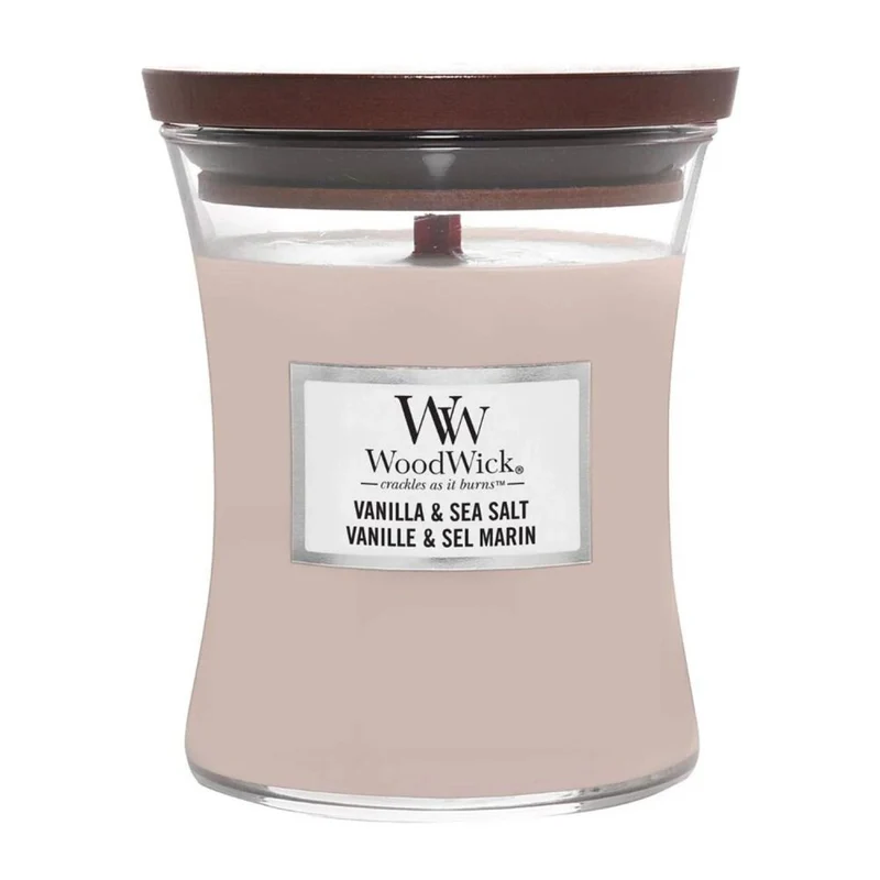 Woodwick Vela Vanilla y Sea Salt 275g
