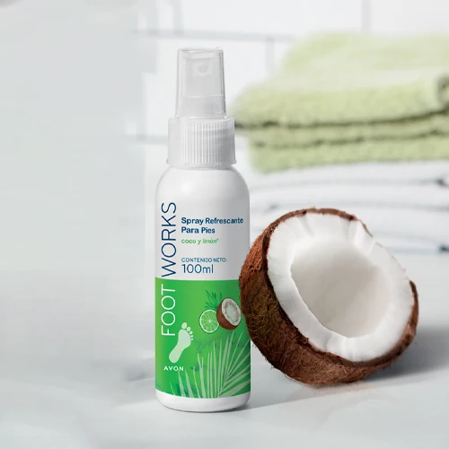 Spray Refrescante para pies Coco y Limon Foot Works Avon - 100ml