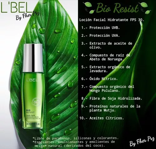 Bio Resist Loción Hidratante Facial L'bel 30ml