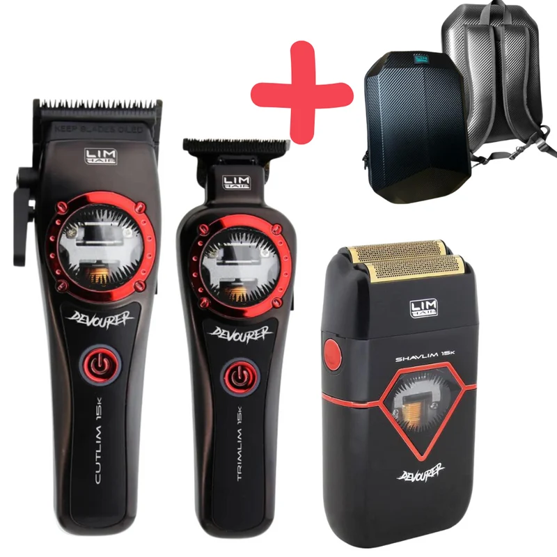 Combo Clipper Trimmer y Shaver Devourer + Mochila Regalo (Cutilim + Trimlim + Shavlim)