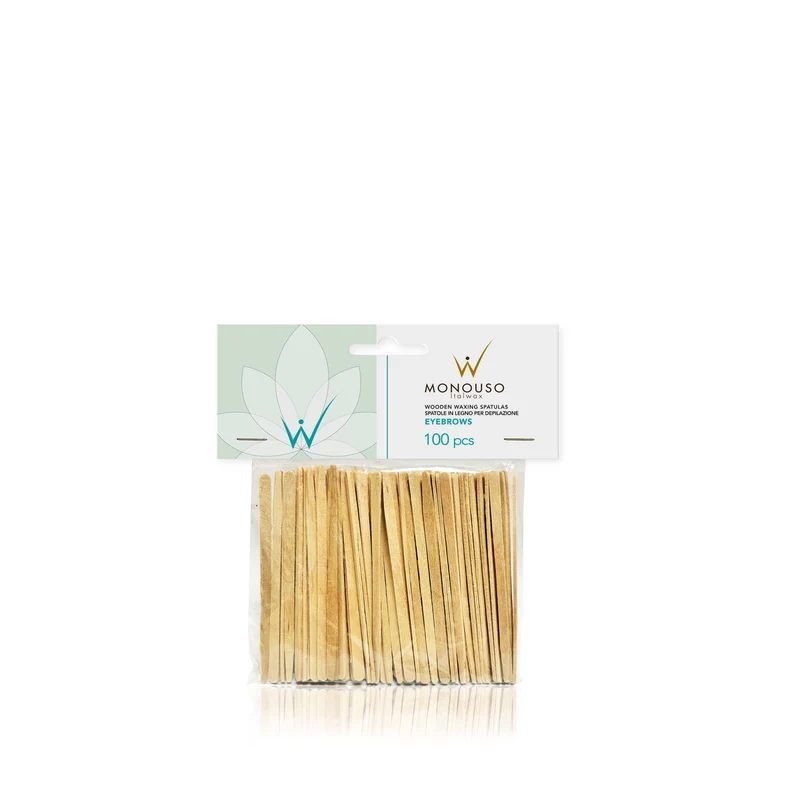 Italwax Wooden Spatulas for Waxing Eyebrows (D000218), 100 pcs.