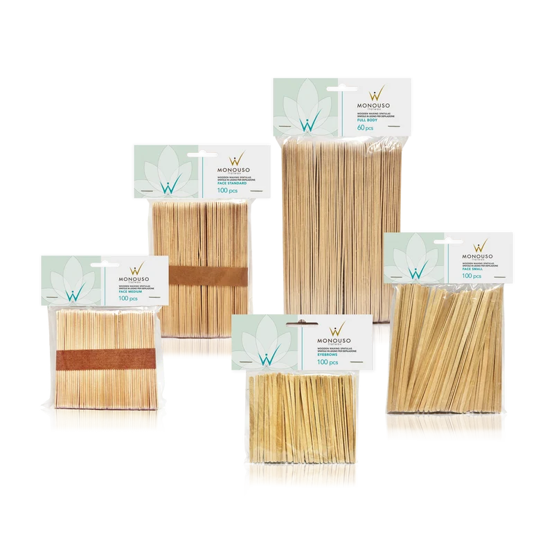 Italwax Wooden Spatulas for Waxing, Full Body, 200x24x1.6 mm, 60 pcs. (D000217)