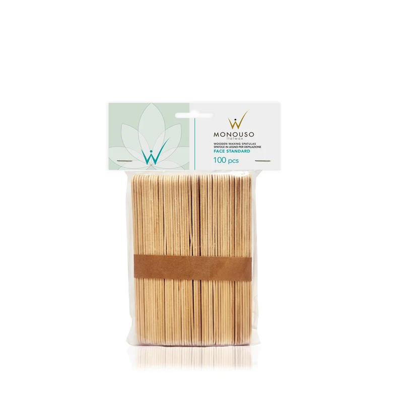 Italwax Wooden Spatulas for Waxing, Standard, 140x16x1.6 mm, 100 pcs. (D000212)