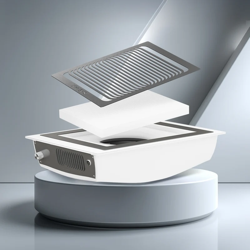 SheMax Smart V-PRO White Built-In Professional Manicure Dust Collector