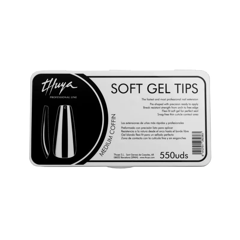 THUYA Gel Tips - Medium Coffin, 550 pcs.