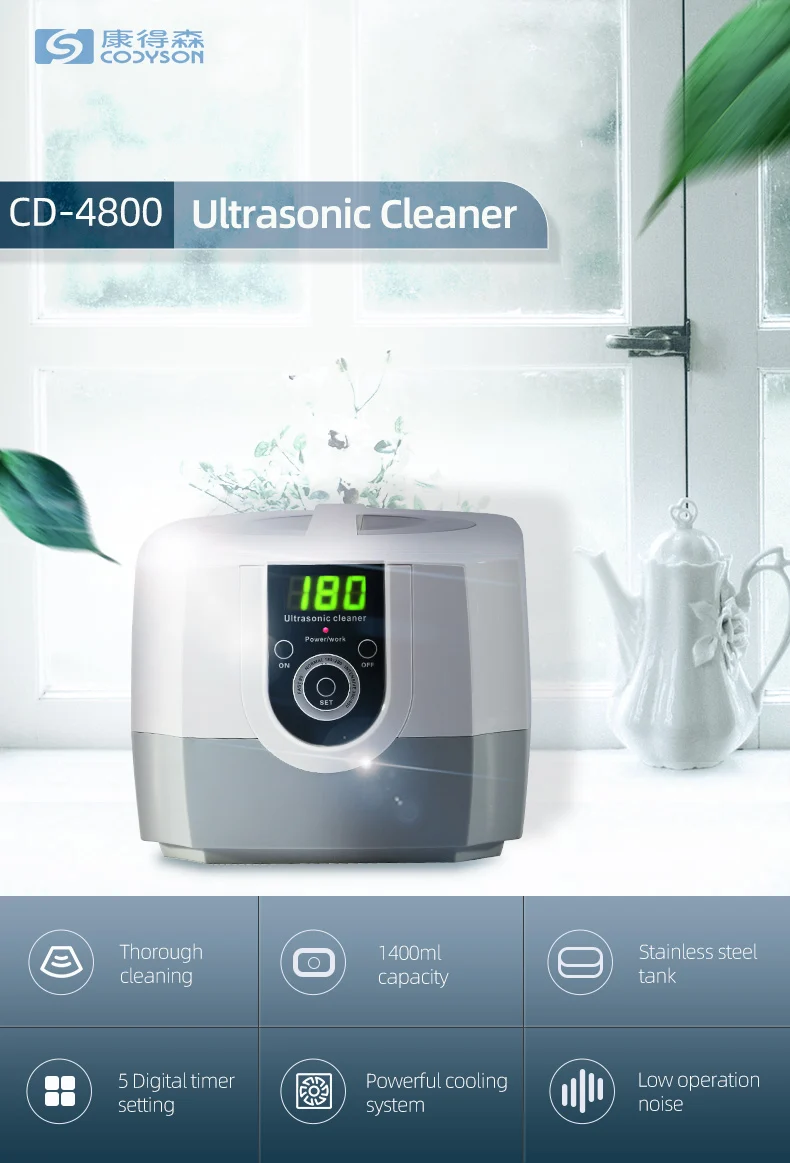 Codyson CD-4800 Ultrasonic Cleaner, 1.4 L