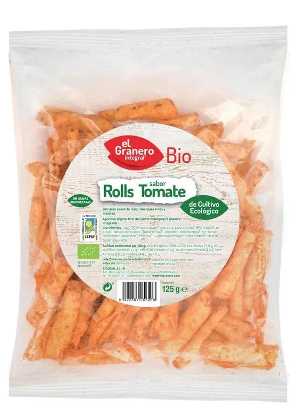 Granero Nachos Bioroll¨s Con Tomate Bio 125g