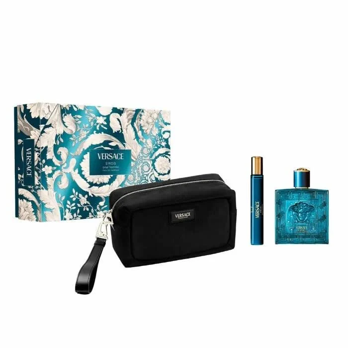Versace Eros Eau De Parfum Spray 100ml Set 3 Piezas