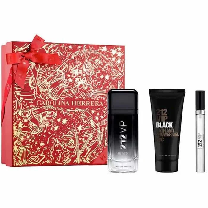 Carolina Herrera 212 Vip Black Men Eau De Perfume Spray 100ml Set 3 Piezas