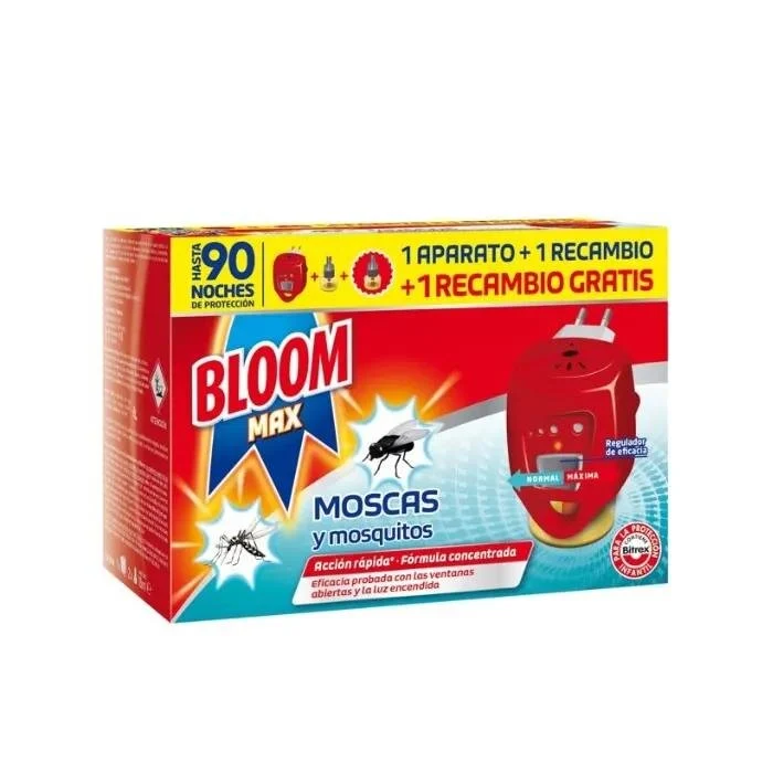 Bloom Max Moscas Y Mosquitos 1 Aparato Eléctrico + 2 Recambios