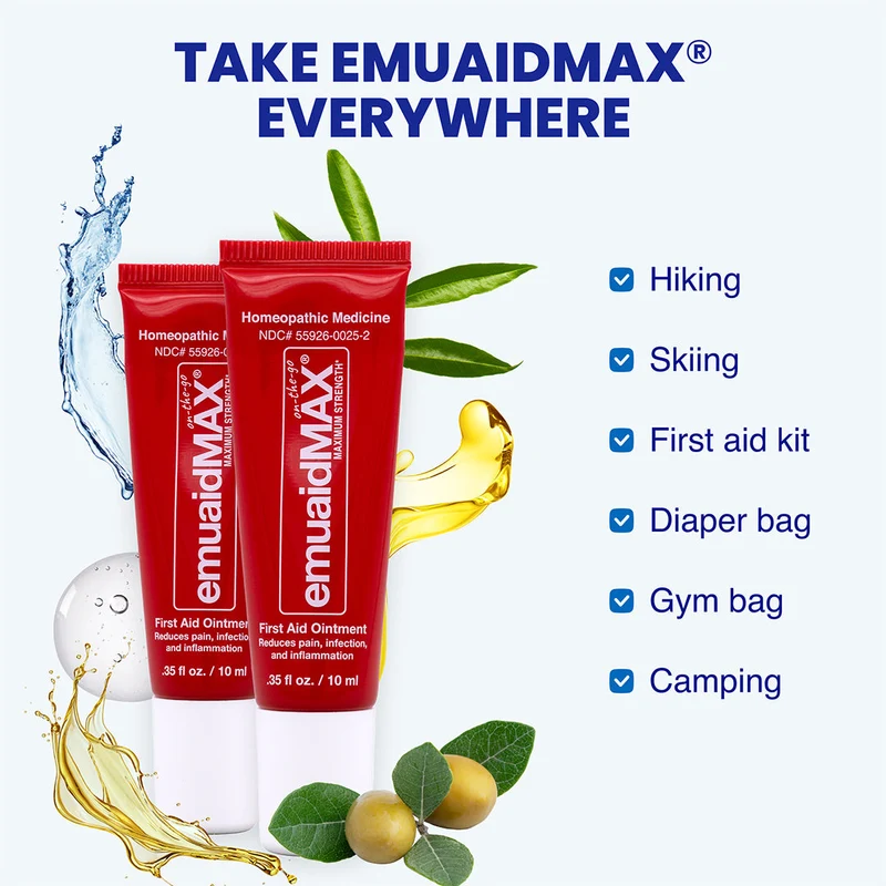 EMUAIDMAX® Pomada de Primeros Auxilios On-the-Go 0.35oz (2-Pack) EZRF1