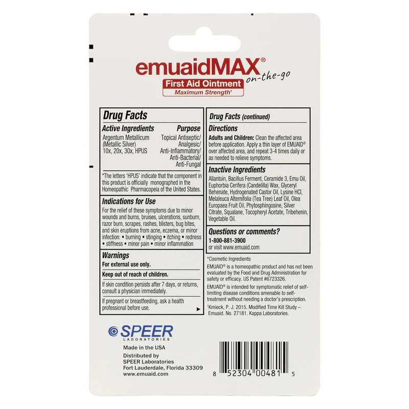 EMUAIDMAX® Pomada de Primeros Auxilios On-the-Go 0.35oz (2-Pack) BFCM