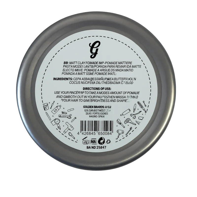 Matt Clay Pomade • Medium Hold • Matte Finish • Oil-Based • 100ml