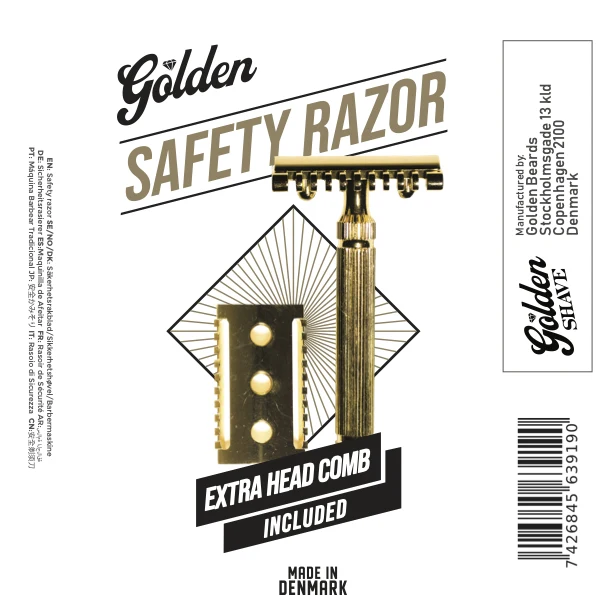 Golden Shave Handmade Safety Razor - Double Head HYBRIDA -