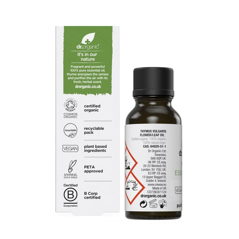 Aceite esencial de tomillo Thymol Bio y 100% puro