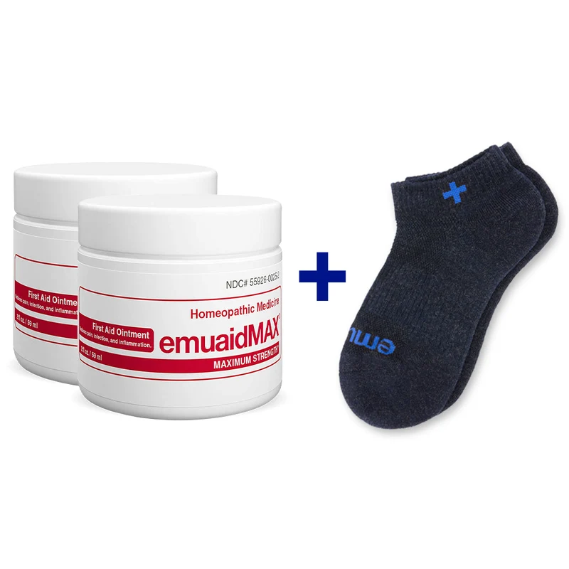 EMUAIDMAX® Pomada Primeros Auxilios 2x2oz + Calcetines GRATIS NFY2