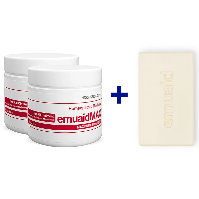 EMUAIDMAX® Pomada Primeros Auxilios 2x2oz + Jabón GRATIS EZG2