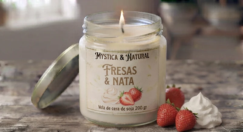 Vela fresas con nata