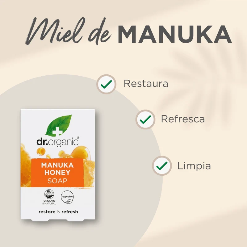 Pastilla de Jabón Miel de Manuka para piel seca y sensible 100 gr