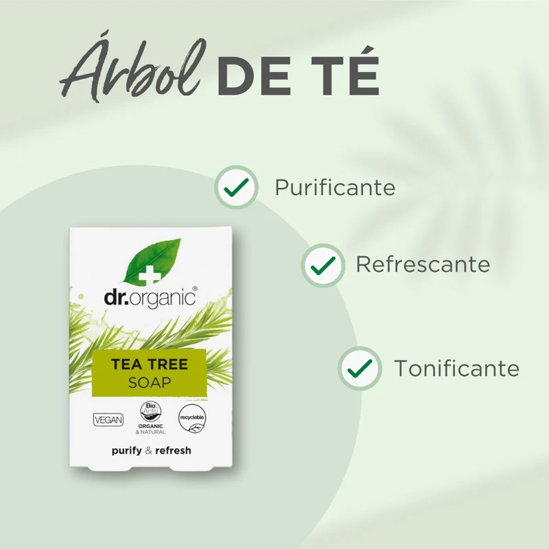 Pastilla de jabón de Árbol de Té para piel grasa o con problemas 100 gr