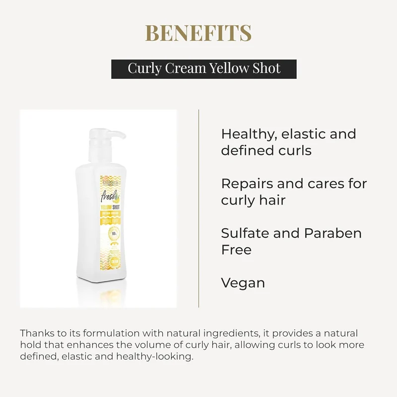SALERM - Activador de Rizos en Crema - Curly Cream Yellow Shot - 300 ml - Biokera Fresh - Rizos Definidos - Hidratación Profunda del Cabello - Elimina el Encrespamiento - Sin Sulfatos ni Parabenos