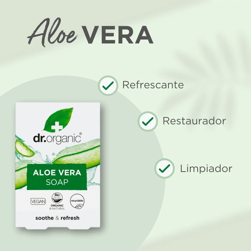 Pastilla de Jabón de Aloe Vera para todo tipo de piel 100 gr