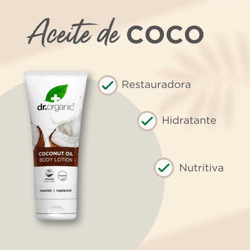 Loción corporal de Aceite Virgen de Coco para piel seca a muy seca 200ml