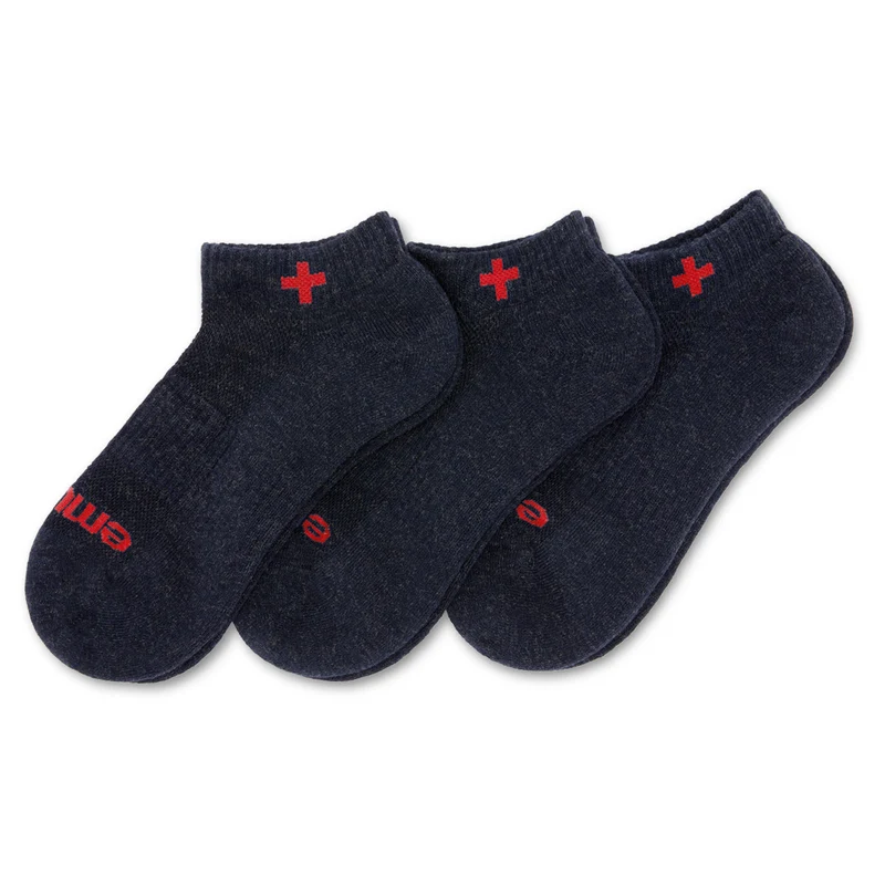 EMUAID® Paquete de 3 calcetines de plata iónica en rojo