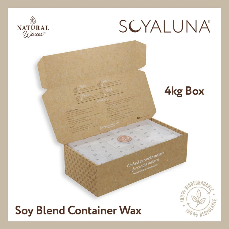 SOYALUNA Blend Container - Cera de Soja BPF - Caja de 4 Kg - Para velas en Vaso / Bote