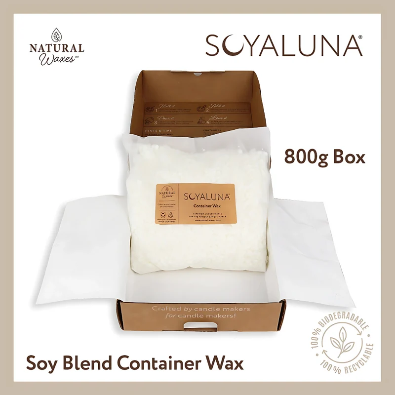 SOYALUNA Blend Container - Cera de Soja BPF - Caja de 800 Gr - Para velas en Vaso / Bote
