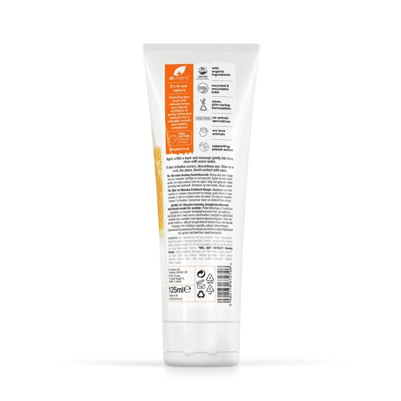 Exfoliante Facial Miel de Manuka para piel seca y sensible 125ml