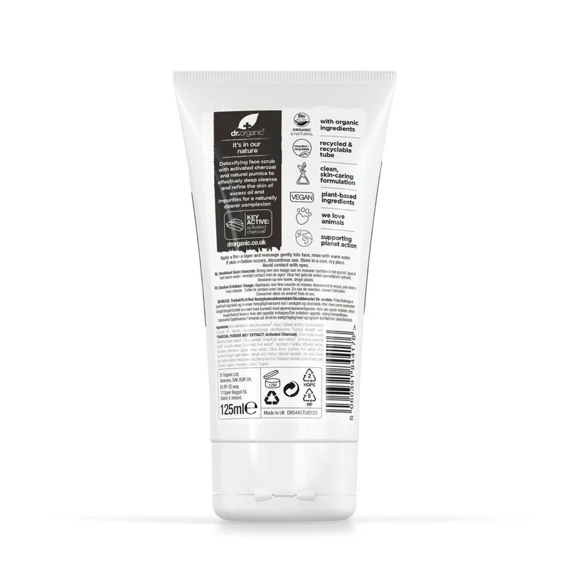 Exfoliante facial de Carbón activado para piel grasa 125ml