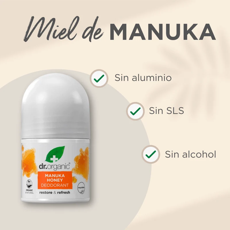Desodorante de Miel de Manuka para piel seca o sensible 50ml