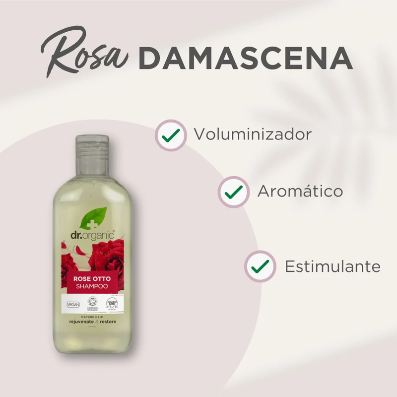 Champú Rosa Damascena para cabello seco y sin volumen 265ml
