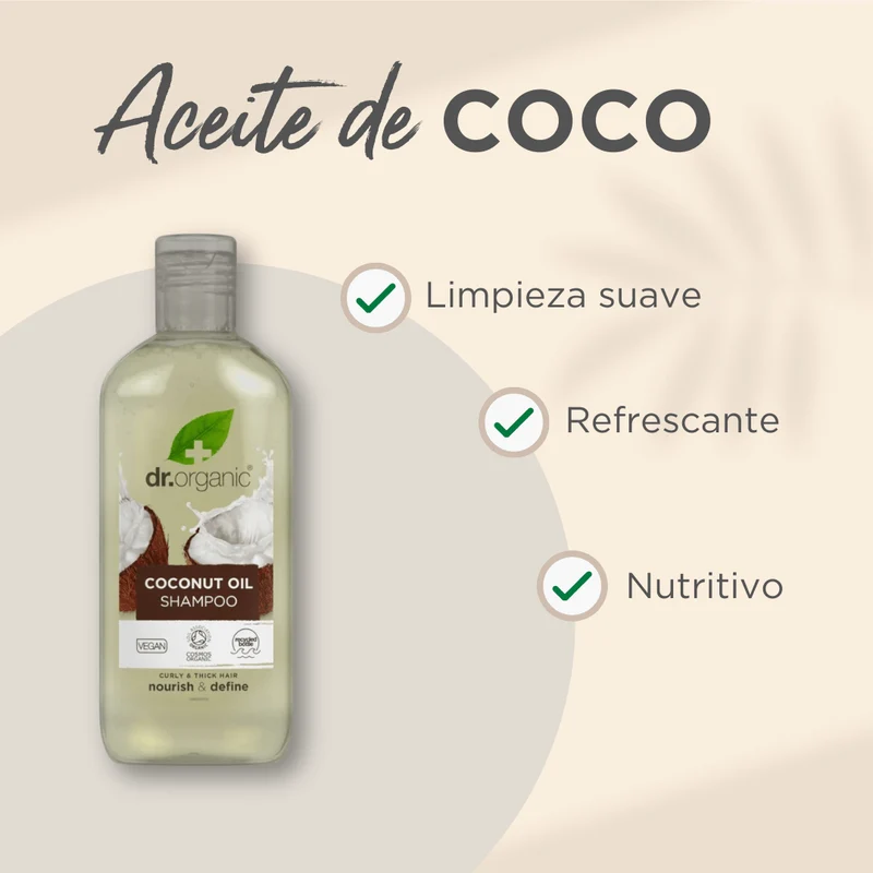 Champú Aceite Virgen de Coco para cabello grueso o rizado 265ml